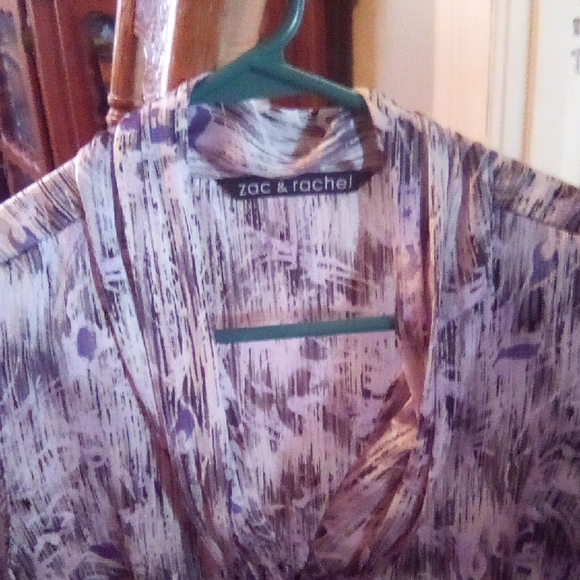 Zac & Rachel Women's Purple Patterned Blouse - Picture 2 of 14